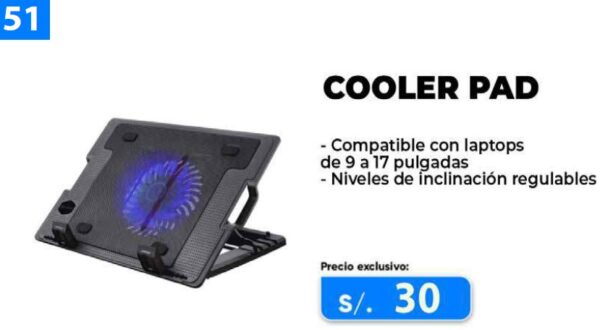 Laptops acc 003 1 cooler pad para laptop 9 a 17 pulgadas