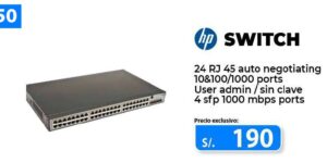 acc 007 1 hp switch 24 puertos rj45 10 100 1000 1