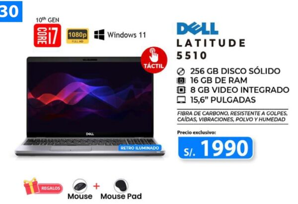 lap 022 1 dell latitude 5510 core i7 10ma 16gb 256gb ssd tac 1