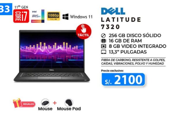 lap 053 1 dell latitude 7320 corei7 11va 16gb 256gb ssd tact 1